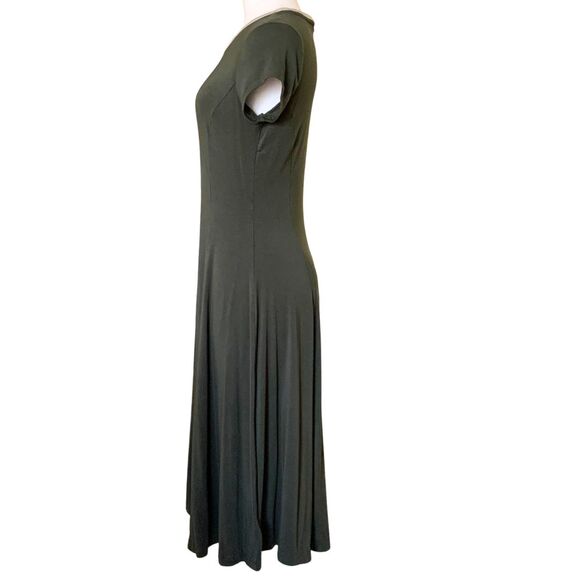Michael Kors Olive Green A-Line Maxi Dress Short Sleeve Size PM - Picture 5 of 11